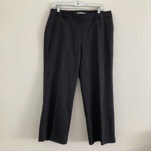 Boden Wool Wide Leg Trouser Pants Cropped Black Minimalist Contemporary Women 10